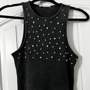 Zara Rhinestone Crop Tank